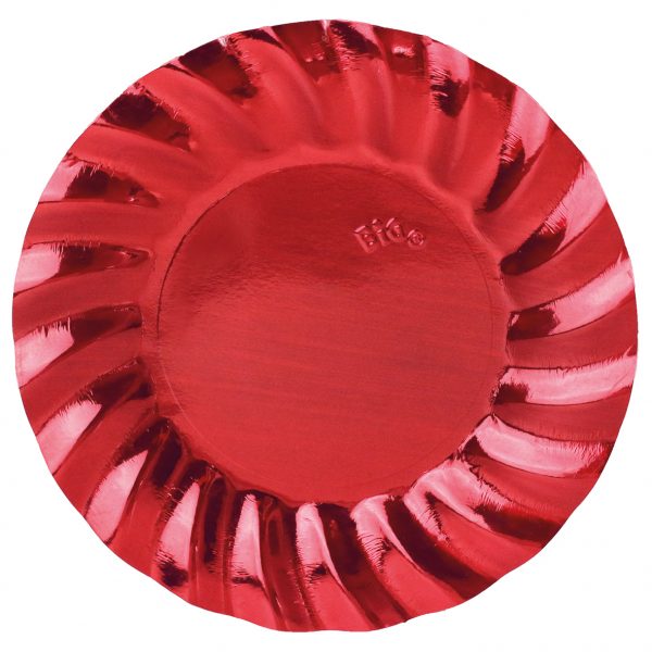 6 Piatti cm.30 Wavy Red Metal