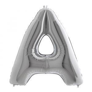 Palloncino Mylar Argento 40" Lettera A