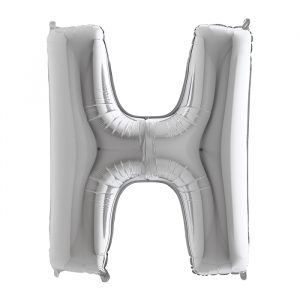 Palloncino Mylar Argento 40" Lettera H