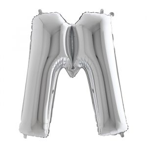Palloncino Mylar Argento 40" Lettera M
