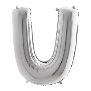 Palloncino Mylar Argento 40" Lettera U