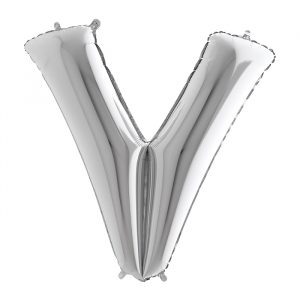 Palloncino Mylar Argento 40" Lettera V