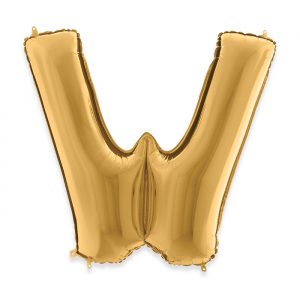 Palloncino Mylar Oro 40" Lettera W