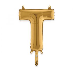 Palloncino Mylar Oro 14" Lettera T