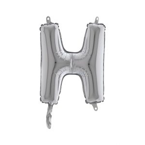 Palloncino Mylar Argento 14" Lettera H