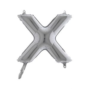 Palloncino Mylar Argento 14" Lettera X