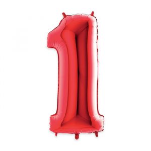 Palloncino Mylar Rosso 40" Numero 1