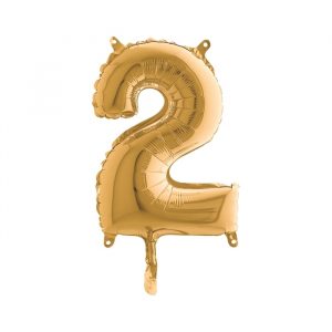 Palloncino Mylar Oro 14" Numero 2