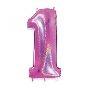 Palloncino Mylar Fuxia Glitter 40" Numero 1
