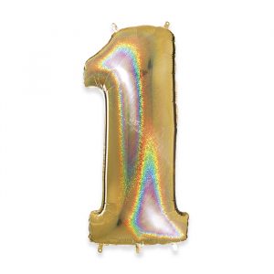 Palloncino Mylar Oro Glitter 40" Numero 1