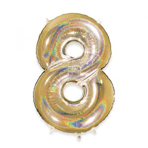 Palloncino Mylar Oro Glitter 40" Numero 8