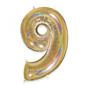 Palloncino Mylar Oro Glitter 40" Numero 9