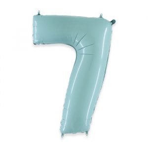 Palloncino Mylar Celeste 40" Numero 7