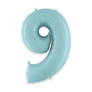 Palloncino Mylar Celeste 40" Numero 9