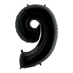 Palloncino Mylar Nero 40" Numero 9