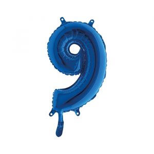 Palloncino Mylar Blu 14" Numero 9
