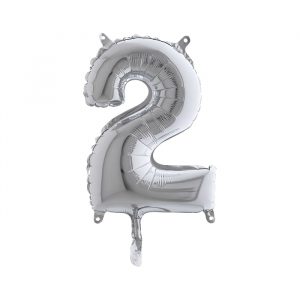 Palloncino Mylar Argento 14" Numero 2
