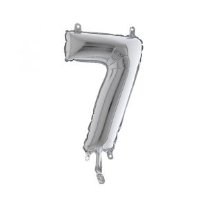 Palloncino Mylar Argento 14" Numero 7