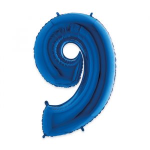 Palloncino Mylar Blu 40" Numero 9