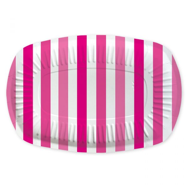 5 Vassoi Rectangle 20 x 30 cm Stripes Fuxia