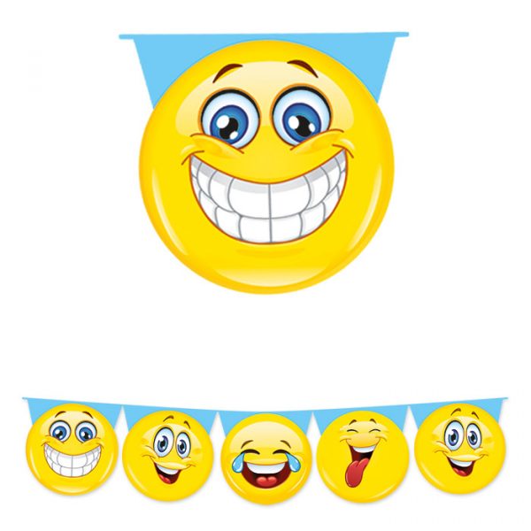 Festone Sagomato in plastica 600 x 25 cm Emoticons
