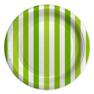 8 Piatti Ø 24 cm Stripes Verde Mela