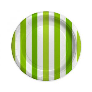 8 Piatti Ø 18 cm Stripes Verde Mela