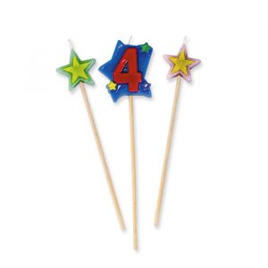3 Candeline Picks 16 cm Numero 4