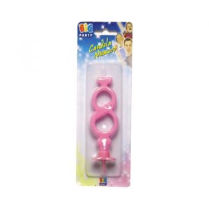 Candelina Classica Maxi Rosa 15 cm Numero 8