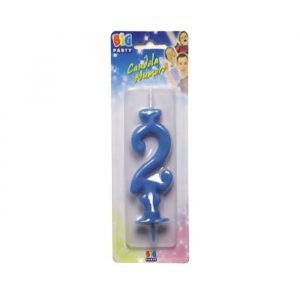 Candelina Classica Maxi Celeste 15 cm Numero 2