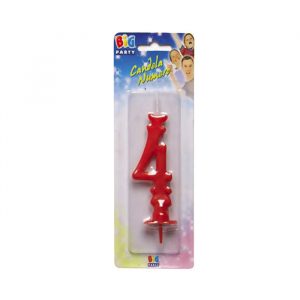 Candelina Classica Maxi Rossa 15 cm Numero 4