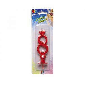 Candelina Classica Maxi Rossa 15 cm Numero 8