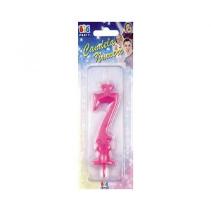 Candelina Classica Maxi Fuxia 15 cm Numero 7