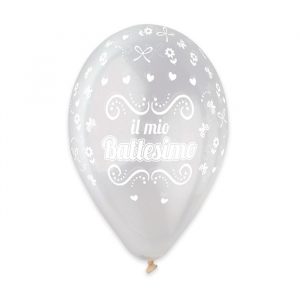 50 Palloncini in Lattice All Around 12" Battesimo Crystal
