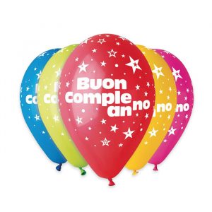 50 Palloncini in Lattice All Around 12" Buon Compleanno Assortito