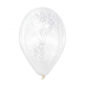50 Palloncini in Lattice All Around 12" Buon Compleanno Crystal