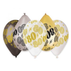 50 Palloncini in Lattice All Around 12" 80 Anni Prestige Metal