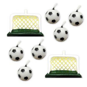 6 Candeline Palloni Calcio + 2 Porte