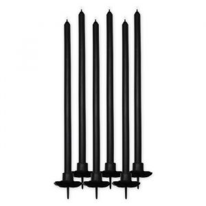 6 Candeline Stelo 20 cm Nere
