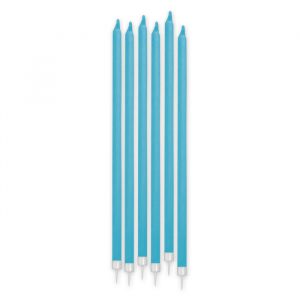 12 Candeline Matite 15 cm Acqua Marina