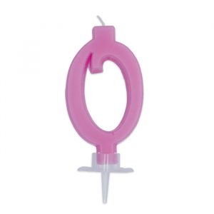 Candelina Italic Rosa 7 cm Numero 0