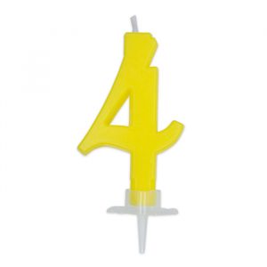 Candelina Italic Gialla 7 cm Numero 4