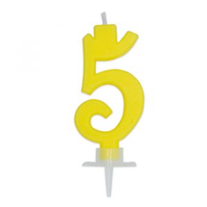 Candelina Italic Gialla 7 cm Numero 5