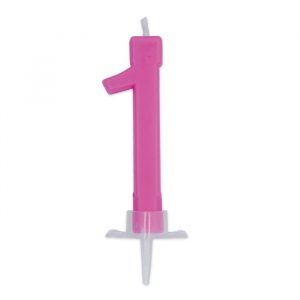 Candelina Italic Fuxia 7 cm Numero 1