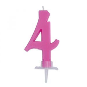Candelina Italic Fuxia 7 cm Numero 4