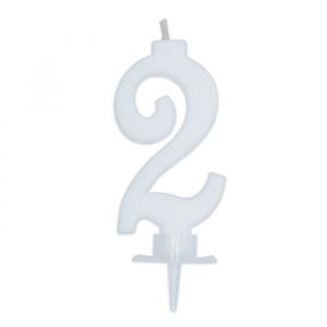 Candelina Italic Bianca 7 cm Numero 2