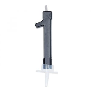 Candelina Italic Nera 7 cm Numero 1
