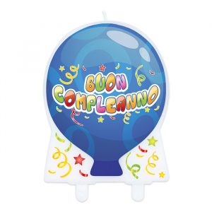 Candelina Maxi Sagomata 9 x 12 cm Buon Compleanno Balloon