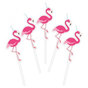 5 Candeline Picks 8 cm Flamingo