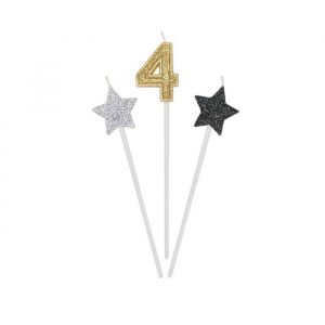 3 Candeline Picks 16 cm Prestige Numero 4